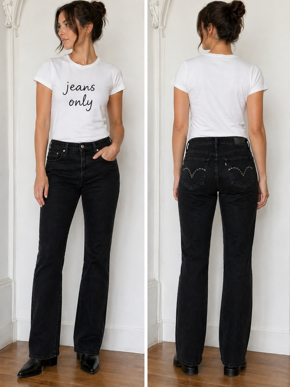 Levi's Black Straight-Leg Mid-Rise Jeans